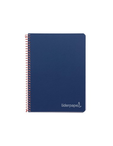 Cuaderno espiral liderpapel cuarto witty tapa dura 80h 75gr cuadro 4mm con margen color azul marino
