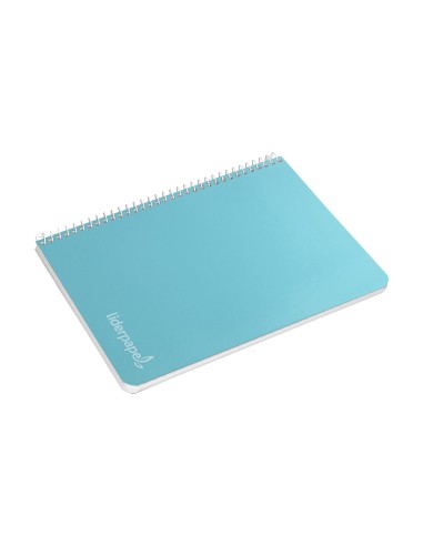 Cuaderno espiral liderpapel cuarto witty tapa dura 80h 75gr cuadro 4mm con margen color celeste