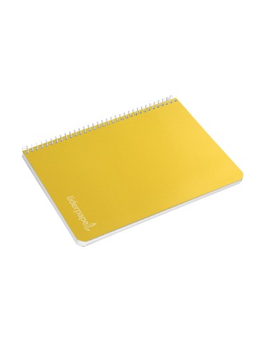 Cuaderno espiral liderpapel cuarto witty tapa dura 80h 75gr cuadro 4mm con margen color amarillo
