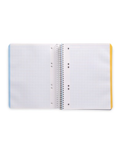 Cuaderno espiral liderpapel a5 micro witty tapa dura 140h 75gr cuadro 5mm 5 bandas 6 taladros colores surtidos