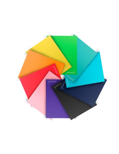 Cuaderno espiral liderpapel a5 micro jolly tapa forrada 140h 75 gr cuadro 5mm 5 bandas6 taladros colores surtidos