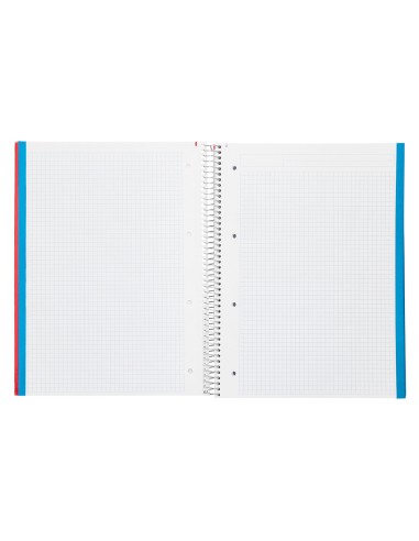 Cuaderno espiral liderpapel a4 micro jolly tapa forrada 140h 75 gr cuadro 4mm 5 bandas4 taladros colores surtidos