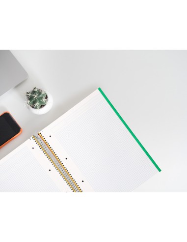 Cuaderno espiral liderpapel a4 micro jolly tapa forrada 140h 75 gr cuadro 5mm 5 bandas 4 taladros color negro