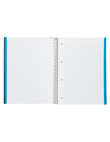 Cuaderno espiral liderpapel a4 micro jolly tapa forrada 140h 75 gr cuadro 5mm 5 bandas 4 taladros color negro