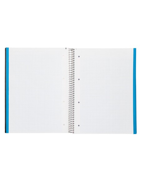 Cuaderno espiral liderpapel a4 micro jolly tapa forrada 140h 75 gr cuadro 5mm 5 bandas 4 taladros color negro
