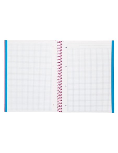 Cuaderno espiral liderpapel a4 micro jolly tapa forrada 140h 75 gr cuadro 5mm 5 bandas 4 taladros color rosa
