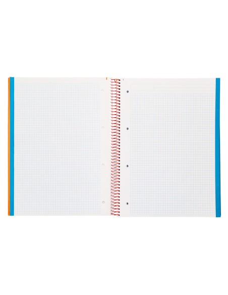 Cuaderno espiral liderpapel a4 micro jolly tapa forrada 140h 75 gr cuadro 5mm 5 bandas4 taladros color naranja