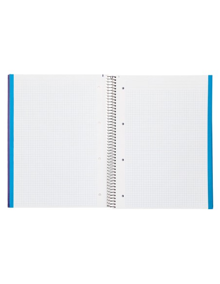 Cuaderno espiral liderpapel a4 micro jolly tapa forrada 140h 75 gr cuadro 5mm 5 bandas 4 taladros color lila
