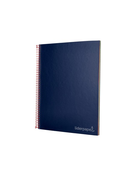 Cuaderno espiral liderpapel a4 micro jolly tapa forrada 140h 75 gr cuadro 5mm 5 bandas 4 taladros color azul
