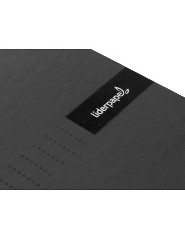 Cuaderno espiral liderpapel a5 micro crafty tapa forrada 120h 90 gr cuadro 5mm 5 bandas6 taladros color negro