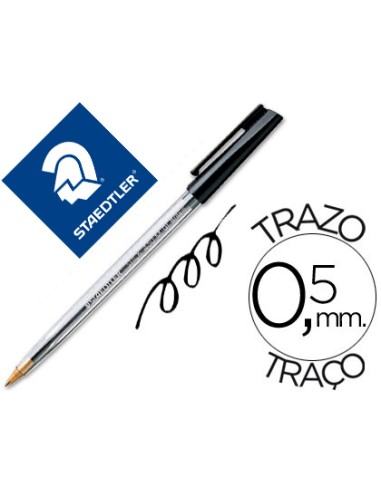 Boligrafo staedtler stick negro con capuchon