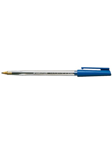 Boligrafo staedtler stick azul con capuchon
