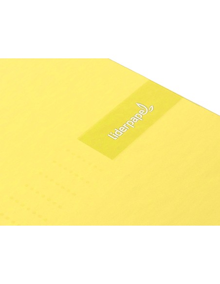Cuaderno espiral liderpapel a5 micro crafty tapa forrada 120h 90 gr cuadro 5mm 5 bandas6 taladros color amarillo
