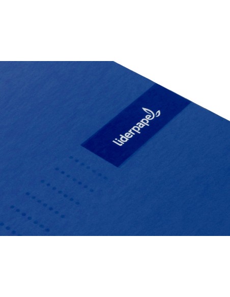 Cuaderno espiral liderpapel a5 micro crafty tapa forrada 120h 90 gr cuadro 5mm 5 bandas6 taladros color azul