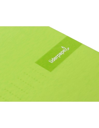 Cuaderno espiral liderpapel a5 micro crafty tapa forrada 120h 90 gr cuadro 5mm 5 bandas6 taladros color verde