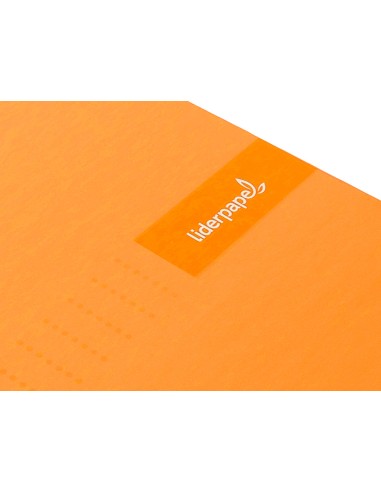 Cuaderno espiral liderpapel a5 micro crafty tapa forrada 120h 90 gr cuadro 5mm 5 bandas6 taladros color naranja