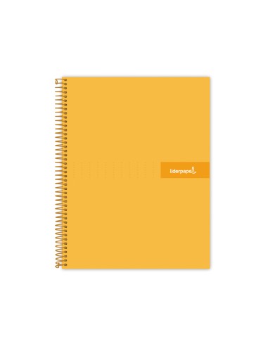Cuaderno espiral liderpapel a5 micro crafty tapa forrada 120h 90 gr cuadro 5mm 5 bandas6 taladros color naranja