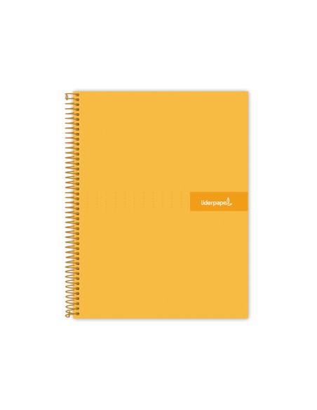 Cuaderno espiral liderpapel a5 micro crafty tapa forrada 120h 90 gr cuadro 5mm 5 bandas6 taladros color naranja