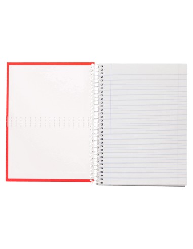 Cuaderno espiral liderpapel a5 crafty tapa forrada 80h 90 gr pauta estrecha 25mm con margen colores surtidos