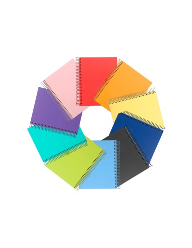 Cuaderno espiral liderpapel a5 crafty tapa forrada 80h 90 gr cuadro 4 mm con margen colores surtidos