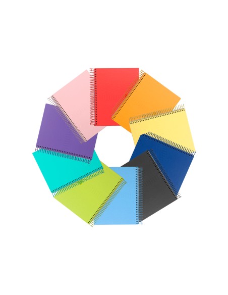 Cuaderno espiral liderpapel a5 crafty tapa forrada 80h 90 gr cuadro 4 mm con margen colores surtidos