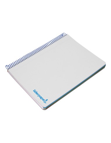 Cuaderno espiral liderpapel a5 micro wonder tapa plastico 120h 90g cuadro 5mm 5 bandas 6 taladros color gris