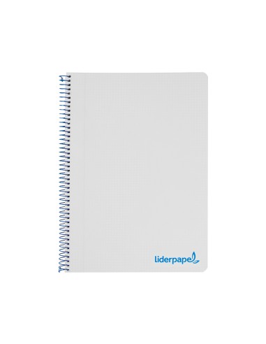 Cuaderno espiral liderpapel a5 micro wonder tapa plastico 120h 90g cuadro 5mm 5 bandas 6 taladros color gris