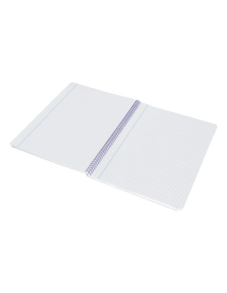 Cuaderno espiral liderpapel folio smart tapa blanda 80h 60gr cuadro 4mm con margen color turquesa