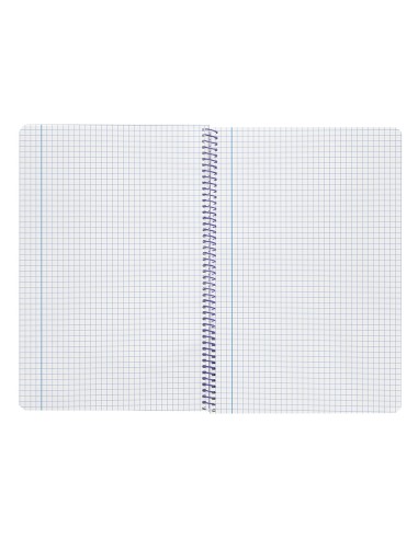 Cuaderno espiral liderpapel folio smart tapa blanda 80h 60gr cuadro 4mm con margen color turquesa