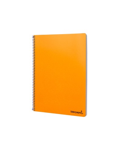 Cuaderno espiral liderpapel folio smart tapa blanda 80h 60gr cuadro 4mm con margen color naranja