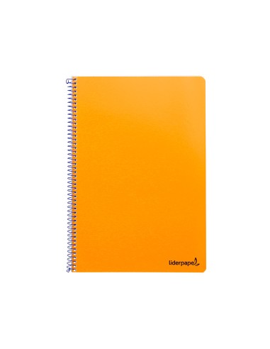 Cuaderno espiral liderpapel folio smart tapa blanda 80h 60gr cuadro 4mm con margen color naranja