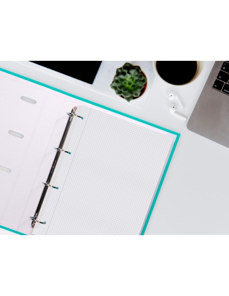 Recambio liderpapel a4 80 hoja 60g m2 cuadro 4 mm con margen 4 taladros