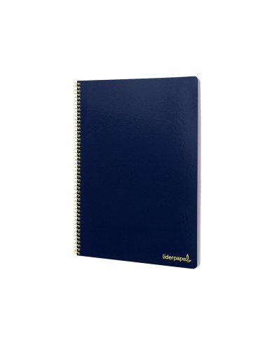 Cuaderno espiral liderpapel folio smart tapa blanda 80h 60gr cuadro 4mm con margen color azul oscuro