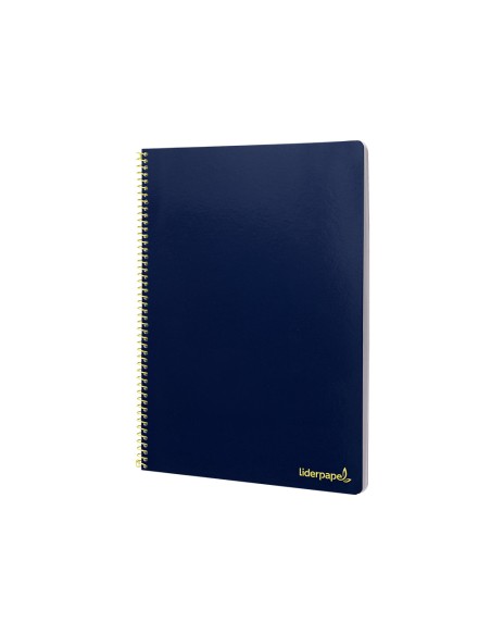 Cuaderno espiral liderpapel folio smart tapa blanda 80h 60gr cuadro 4mm con margen color azul oscuro
