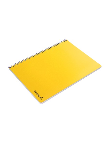Cuaderno espiral liderpapel folio smart tapa blanda 80h 60gr cuadro 4mm con margen color amarillo