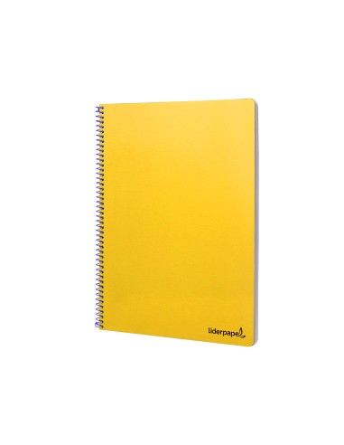 Cuaderno espiral liderpapel folio smart tapa blanda 80h 60gr cuadro 4mm con margen color amarillo