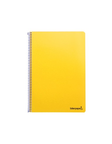 Cuaderno espiral liderpapel folio smart tapa blanda 80h 60gr cuadro 4mm con margen color amarillo