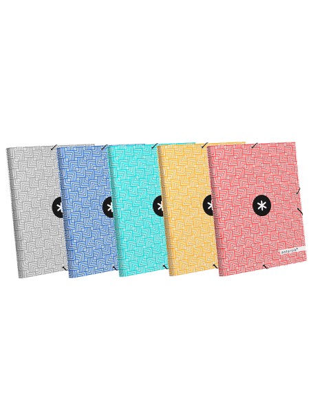 Carpeta liderpapel antartik gomas a4 3 solapas carton forrado trending colores surtidos