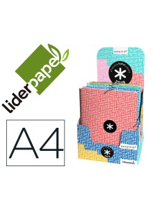 Carpeta liderpapel antartik gomas a4 3 solapas carton forrado trending colores surtidos