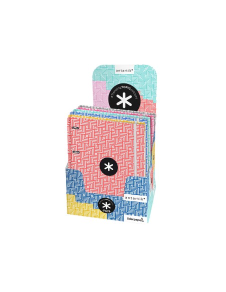 Carpeta liderpapel antartik con recambio a4 cuadro 5 mm forrada 4 anillas 25 mm trending topic colores