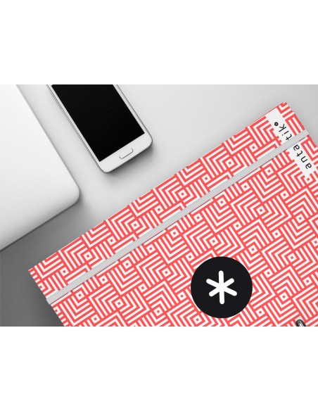 Carpeta liderpapel antartik con recambio a4 cuadro 5 mm forrada 4 anillas 25 mm trending topic colores