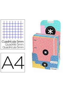 Carpeta liderpapel antartik con recambio a4 cuadro 5 mm forrada 4 anillas 25 mm trending topic colores