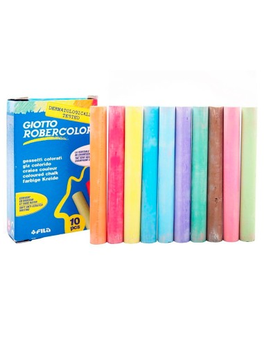 Tiza color antipolvo robercolor caja de 10 unidades