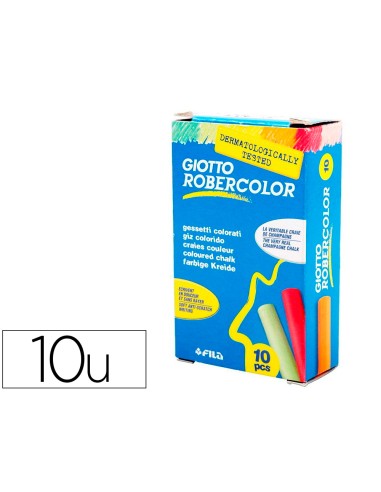 Tiza color antipolvo robercolor caja de 10 unidades