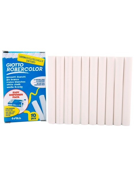 Tiza blanca antipolvo robercolor caja de 10 unidades