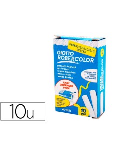 Tiza blanca antipolvo robercolor caja de 10 unidades
