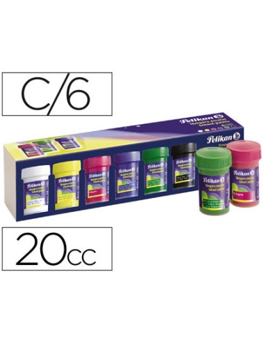 Tempera pelikan escolar 25 ml caja 6 colores surtidos