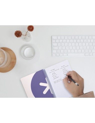 Cuaderno espiral liderpapel a5 antartik tapa dura 80h 100 gr cuadro 5mm color lavanda