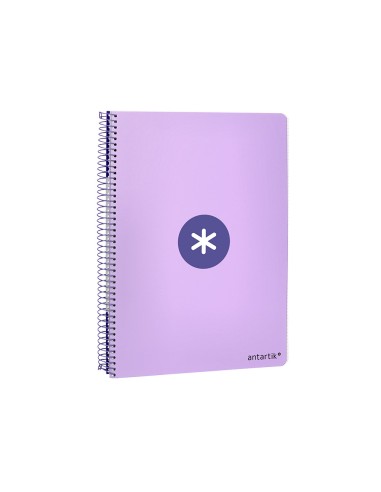 Cuaderno espiral liderpapel a5 antartik tapa dura 80h 100 gr cuadro 5mm color lavanda