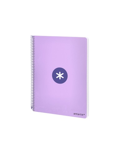 Cuaderno espiral liderpapel a5 antartik tapa dura 80h 100 gr cuadro 5mm color lavanda